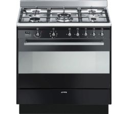 SMEG Concert 90 cm Dual Fuel Range Cooker - Black
